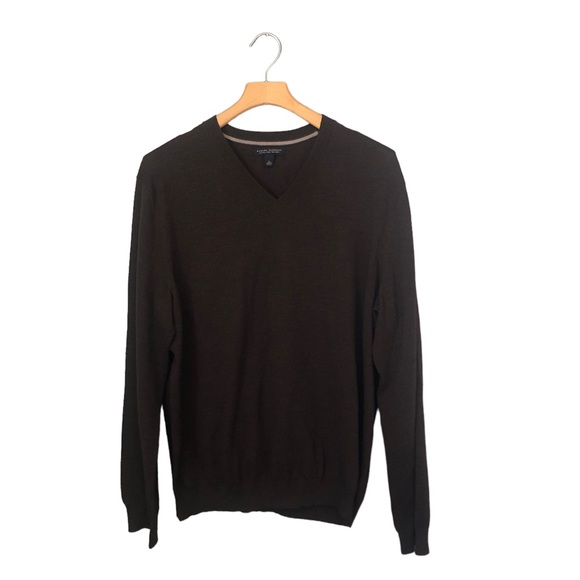 Banana Republic Brown Merino Wool V-Neck Long Sleeve Pullover Knit Sweater XL - Picture 1 of 9